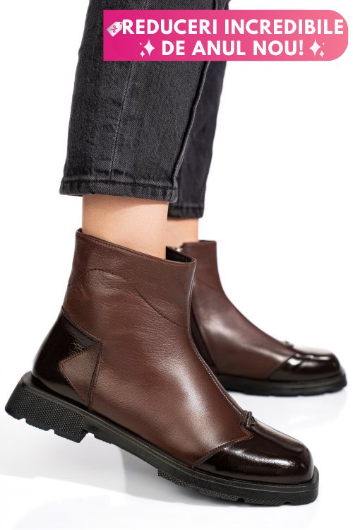 Ghete maro inchis piele naturala 2s77533