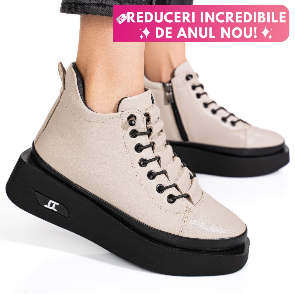 GHETE CREM PIELE NATURALA 3PC113