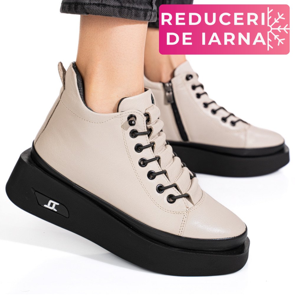 GHETE CREM PIELE NATURALA 3PC113