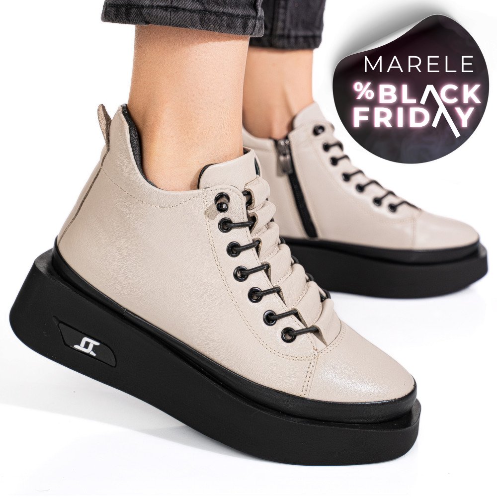 GHETE CREM PIELE NATURALA 3PC113