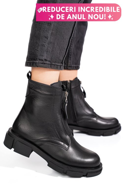 Ghete negre piele naturala 0pc899