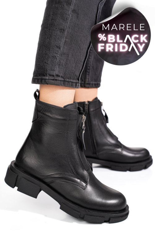 Ghete negre piele naturala 0pc899