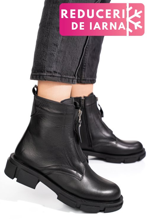 Ghete negre piele naturala 0pc899