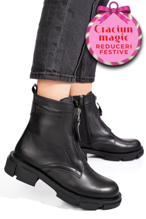 Ghete negre piele naturala 0pc899