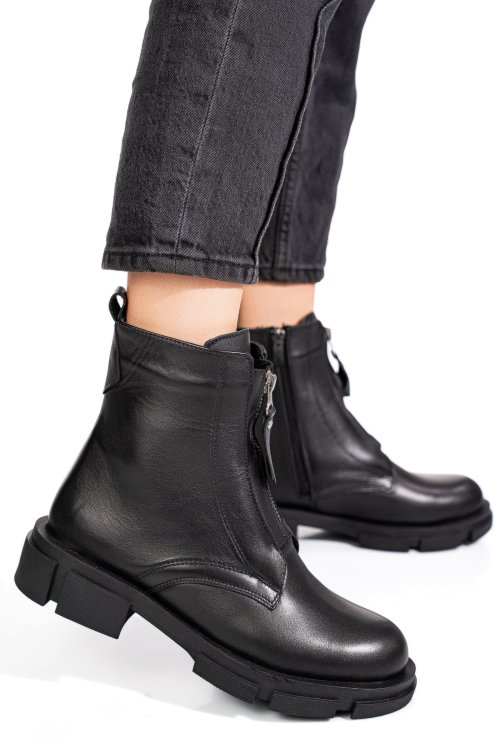 Ghete negre piele naturala 0pc899