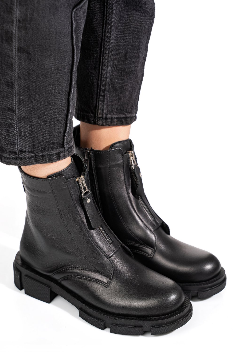 GHETE NEGRE PIELE NATURALA 0PC899