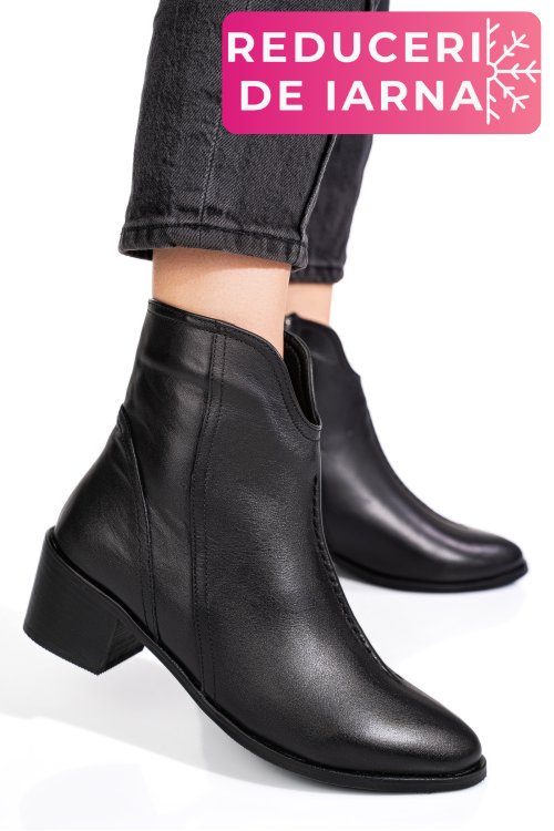 Ghete negre piele naturala 4pc3000