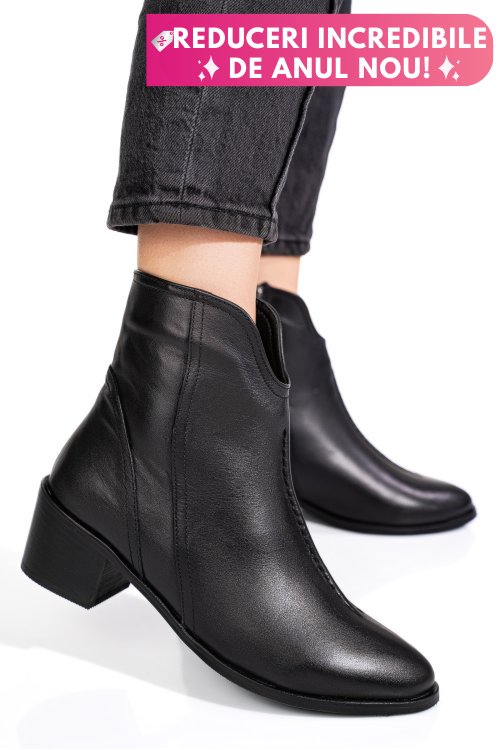 Ghete negre piele naturala 4pc3000