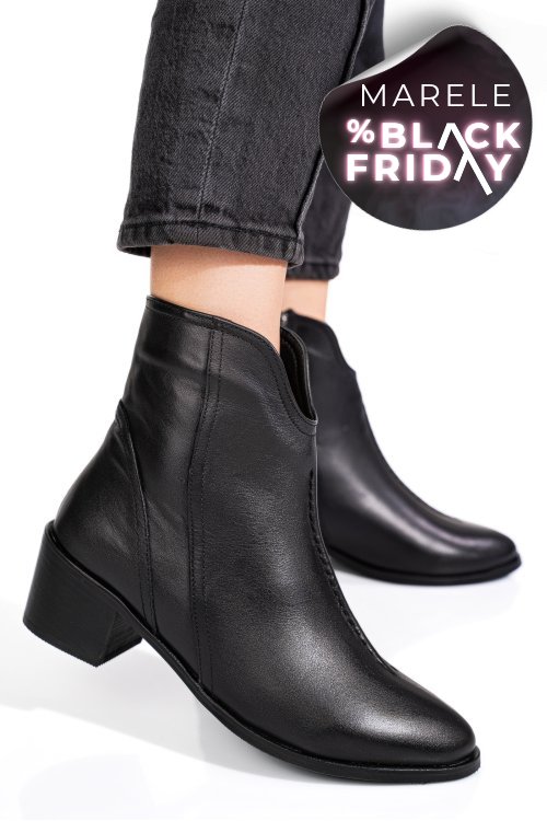 Ghete negre piele naturala 4pc3000