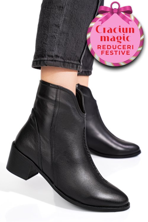 Ghete negre piele naturala 4pc3000