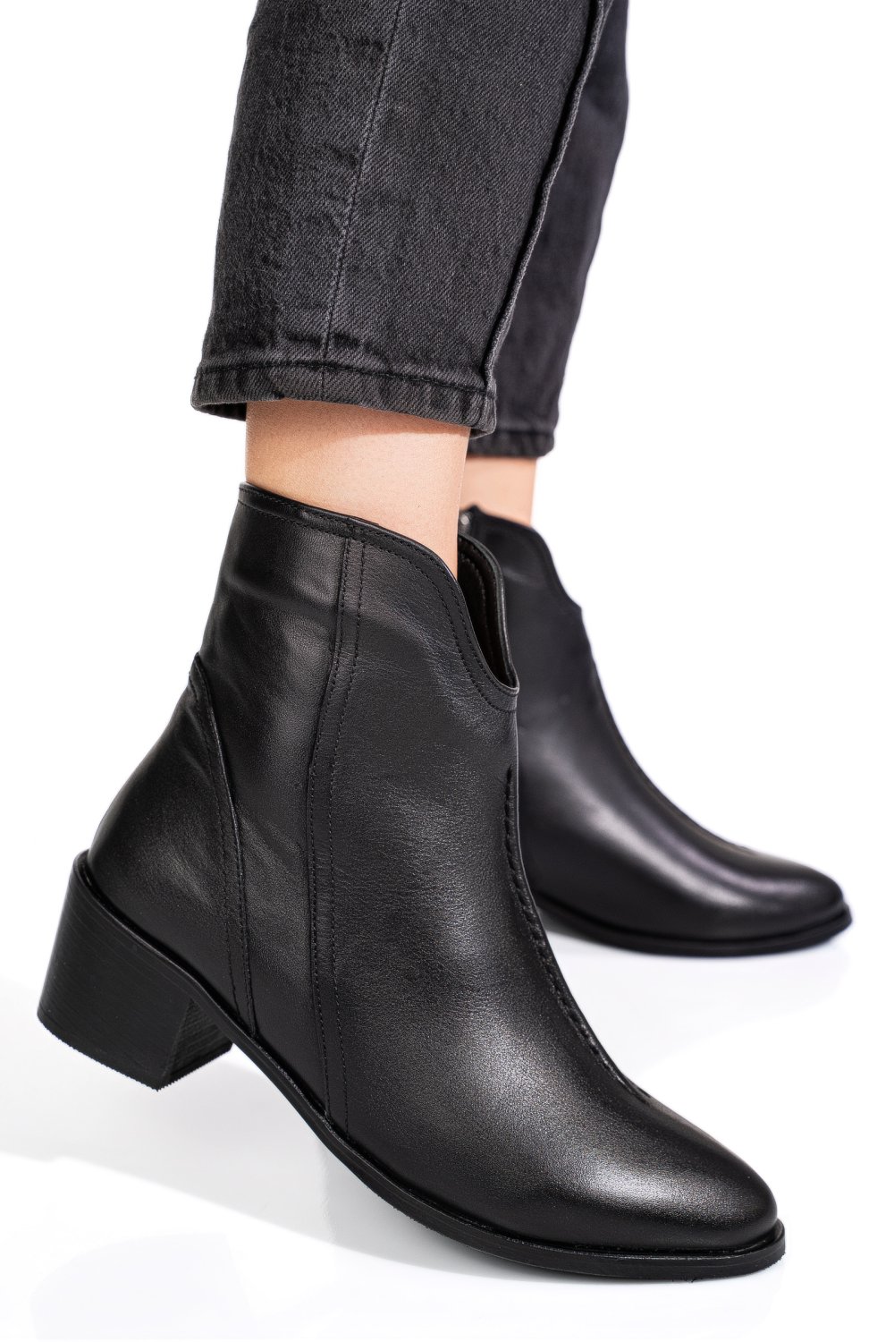 GHETE NEGRE PIELE NATURALA 4PC3000