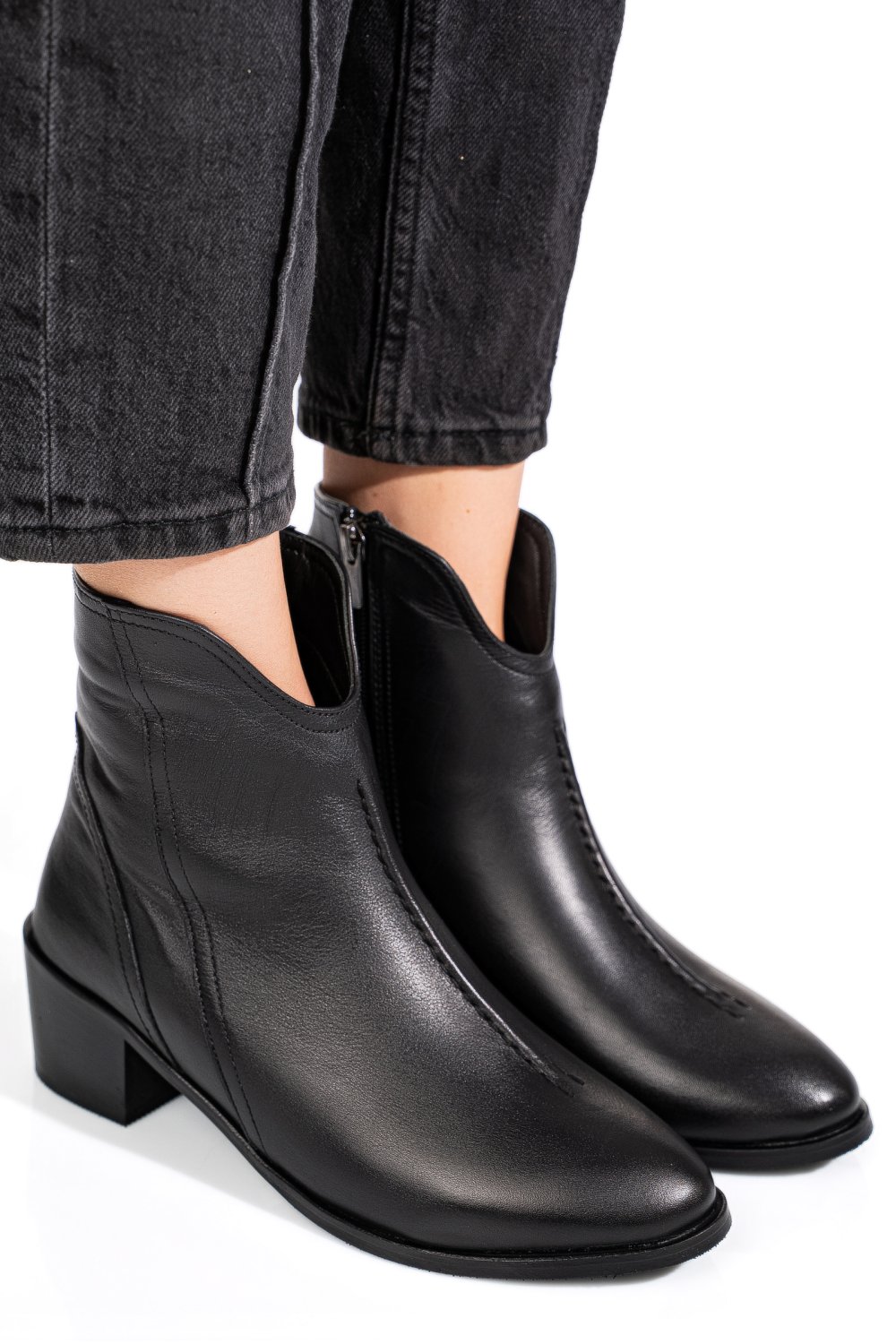 GHETE NEGRE PIELE NATURALA 4PC3000