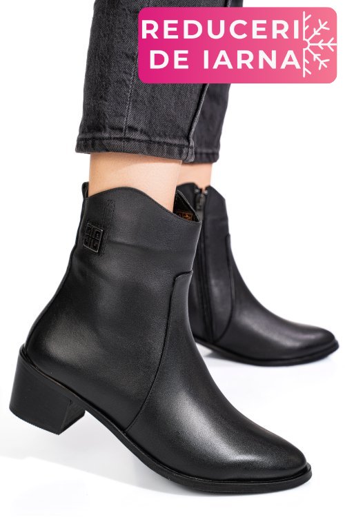 Ghete negre piele naturala 2pc551