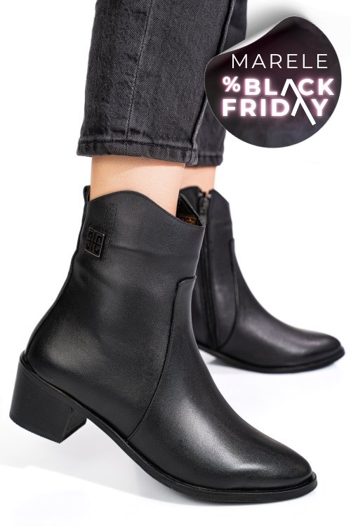 Ghete negre piele naturala 2pc551