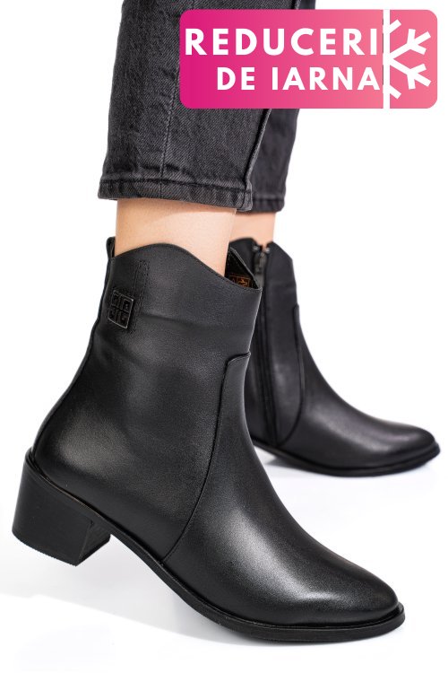 Ghete negre piele naturala 2pc551