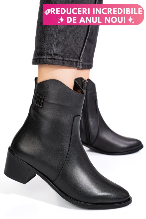 Ghete negre piele naturala 2pc551