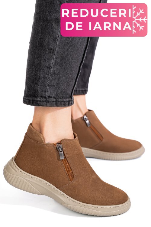 Ghete taupe piele naturala 3pc119