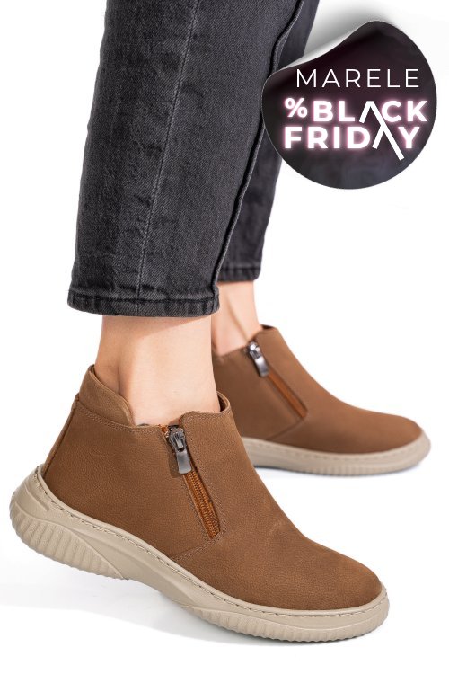 Ghete taupe piele naturala 3pc119