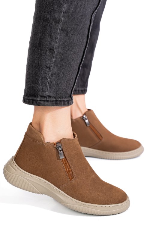 Ghete taupe piele naturala 3pc119