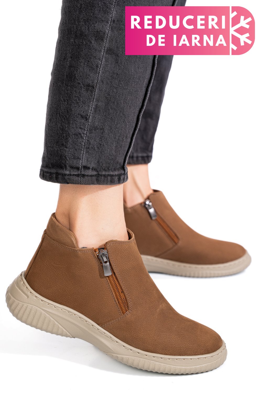 GHETE TAUPE PIELE NATURALA 3PC119