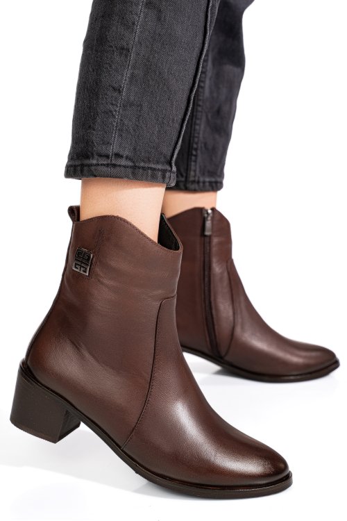 Ghete maro inchis piele naturala 2pc551