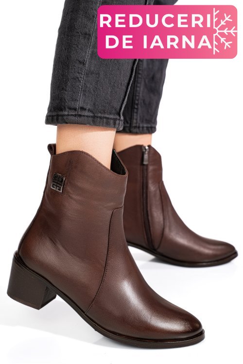 Ghete maro inchis piele naturala 2pc551