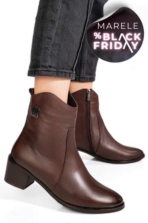 Ghete maro inchis piele naturala 2pc551