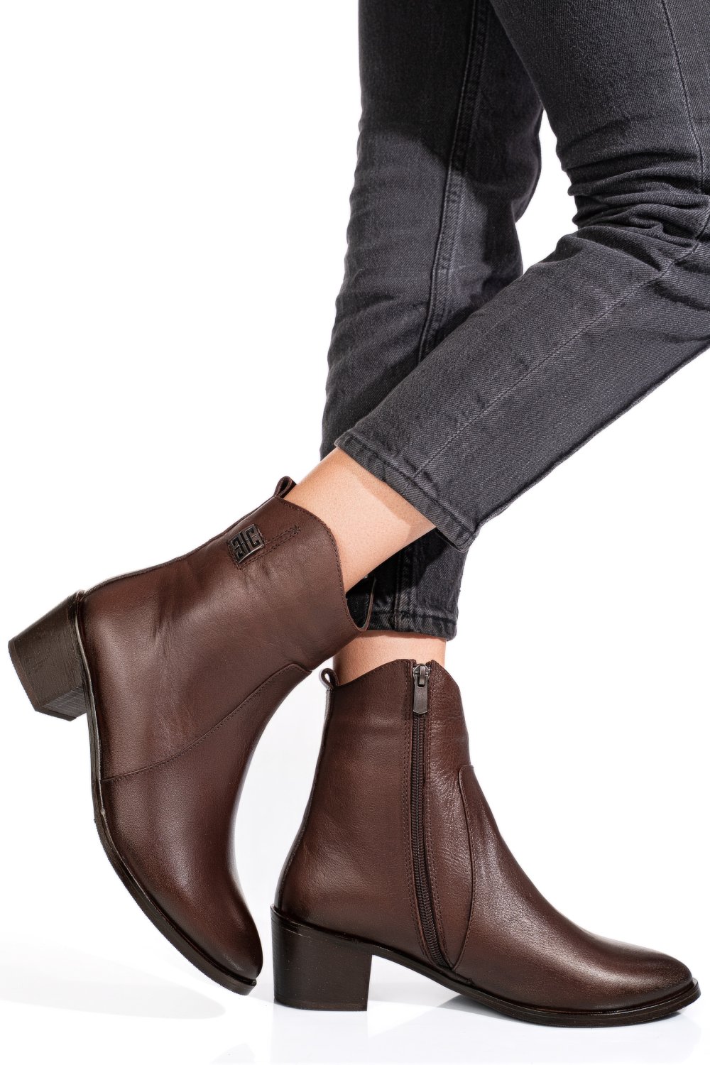 GHETE MARO INCHIS PIELE NATURALA 2PC551