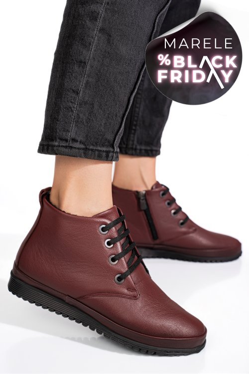 Ghete bordo piele naturala 1pc562