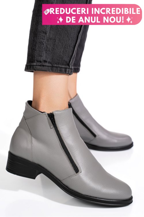 Ghete gri deschis piele naturala 0pc1