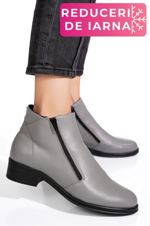 Ghete gri deschis piele naturala 0pc1