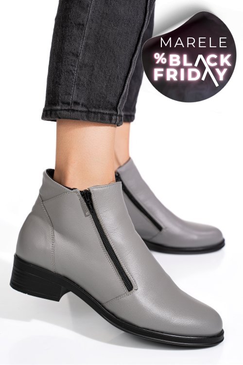 Ghete gri deschis piele naturala 0pc1