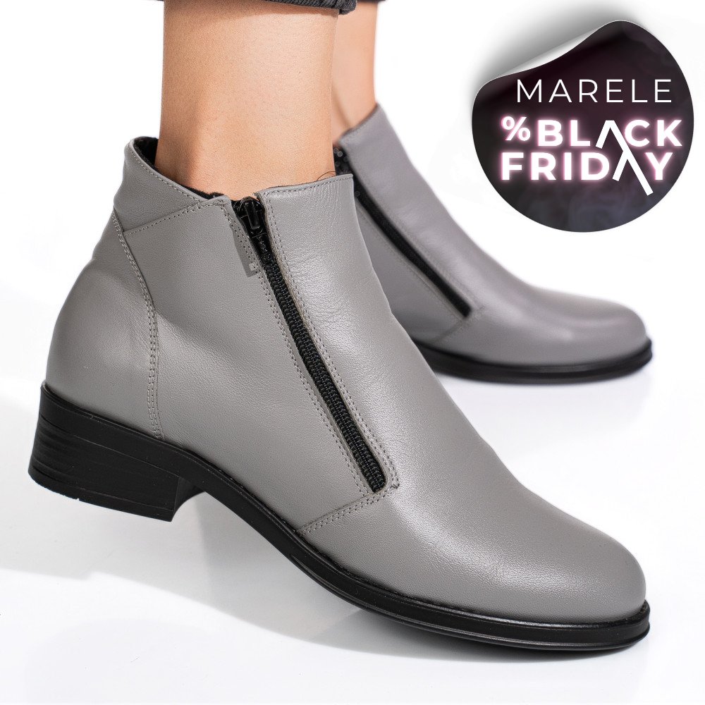 GHETE GRI DESCHIS PIELE NATURALA 0PC1