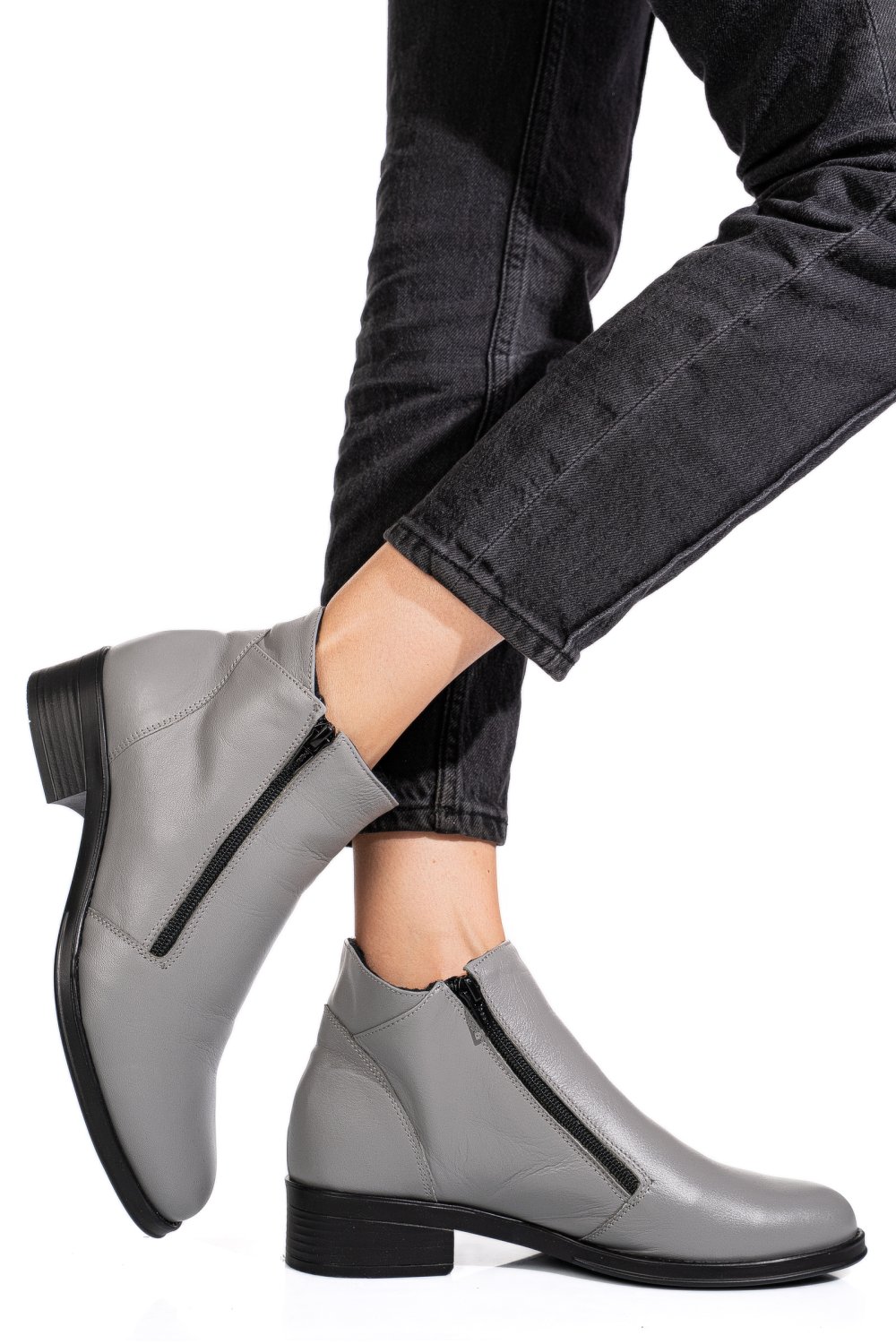 GHETE GRI DESCHIS PIELE NATURALA 0PC1