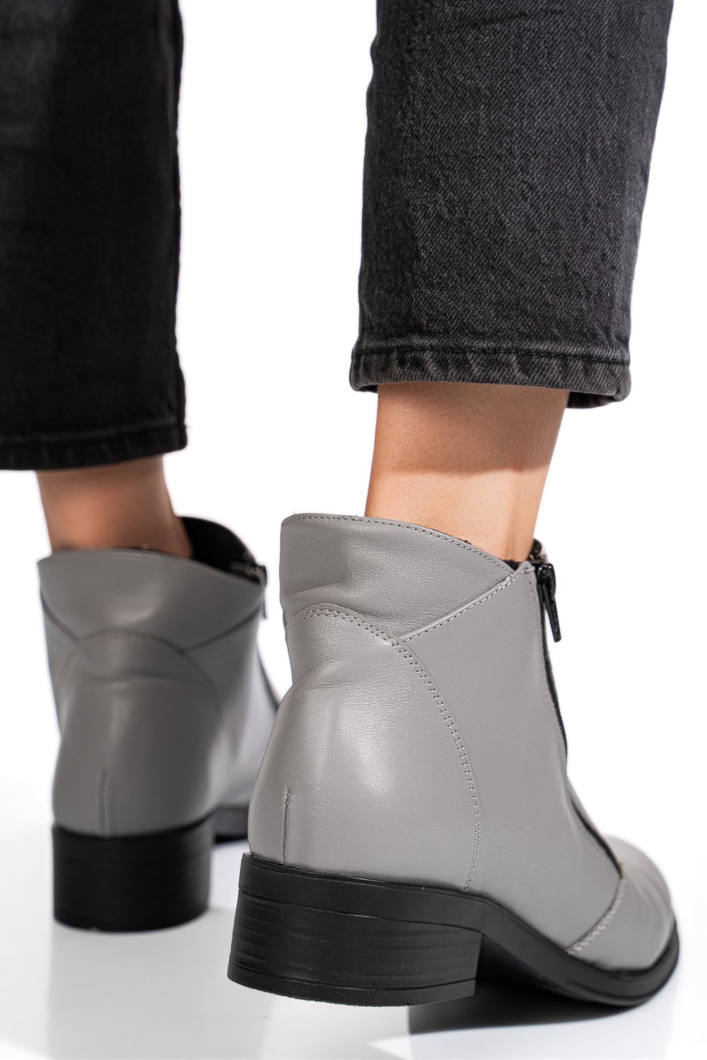 GHETE GRI DESCHIS PIELE NATURALA 0PC1