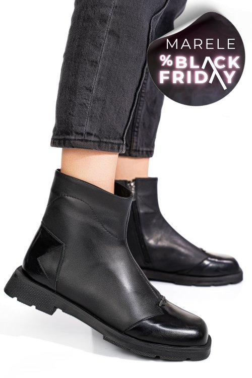 Ghete negre piele naturala 2s77533