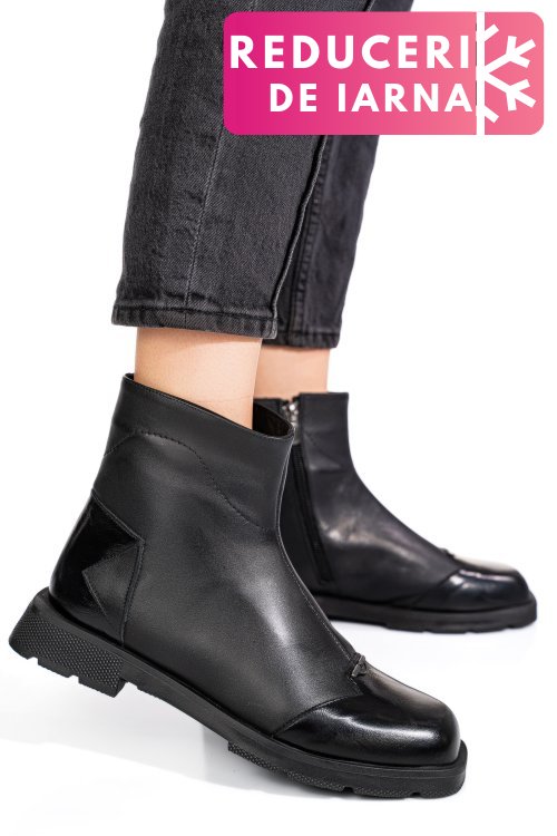 Ghete negre piele naturala 2s77533