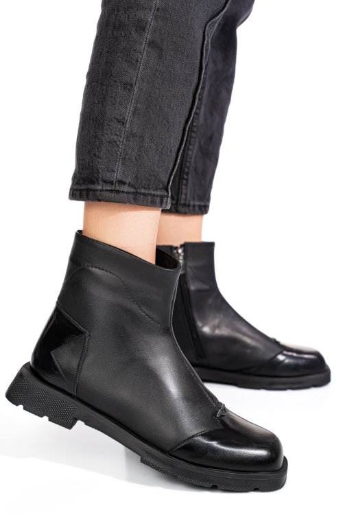 Ghete negre piele naturala 2s77533