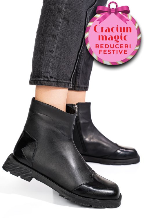 Ghete negre piele naturala 2s77533