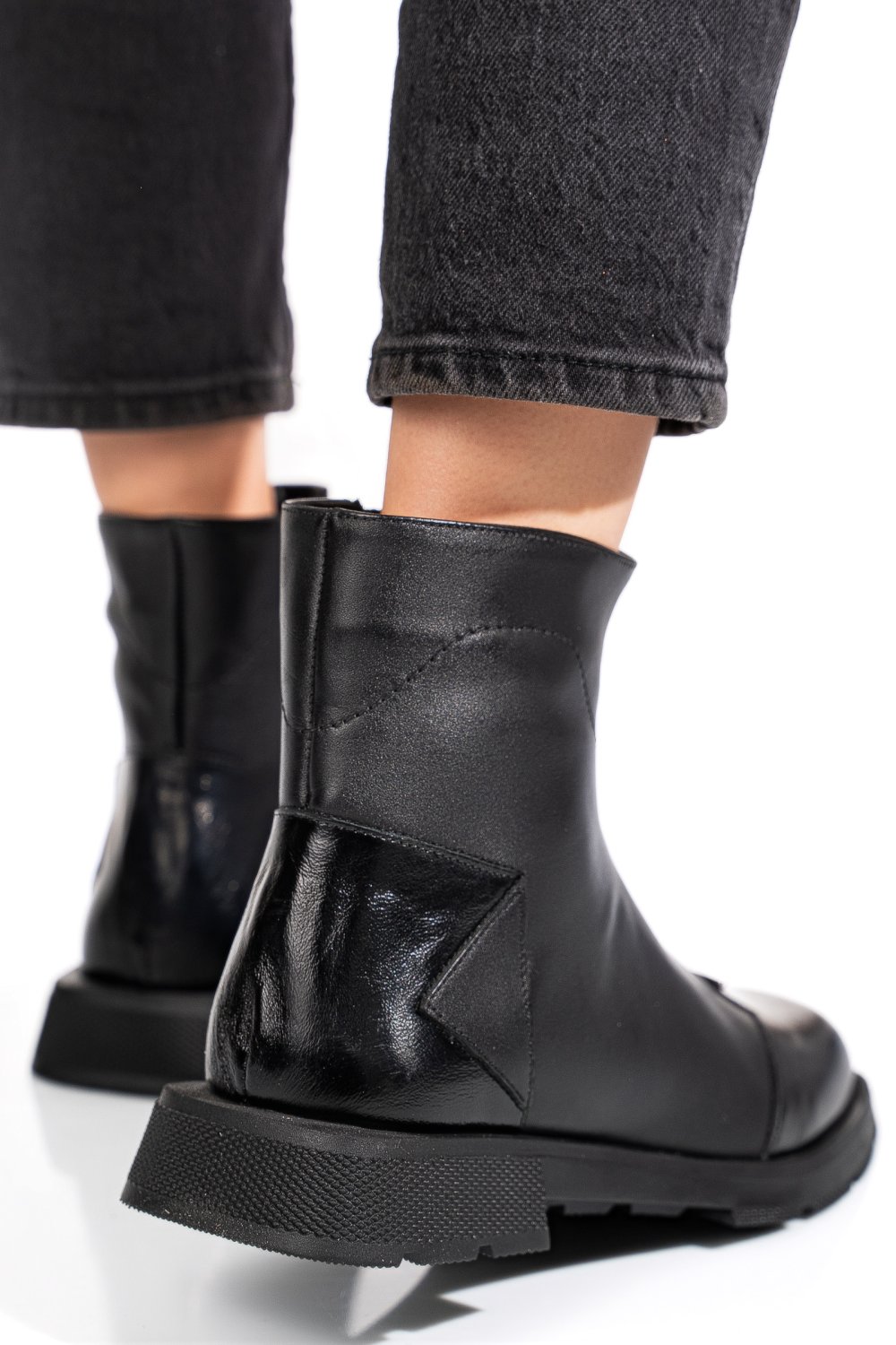 GHETE NEGRE PIELE NATURALA 2S77533