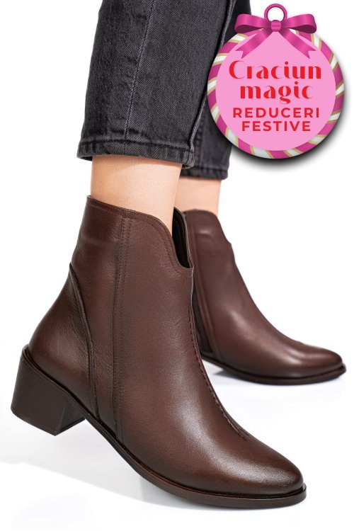 Ghete maro inchis piele naturala 4pc3000