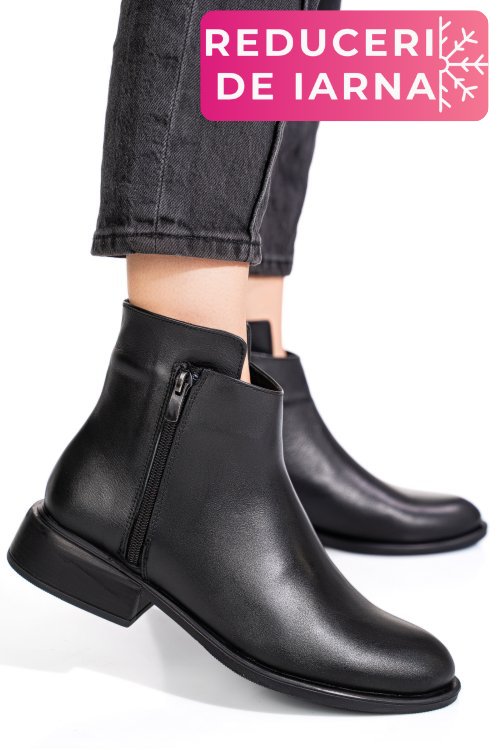 Ghete negre piele naturala 2pc504