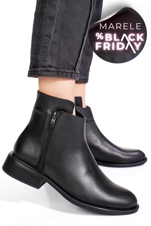 Ghete negre piele naturala 2pc504