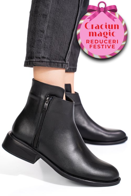 Ghete negre piele naturala 2pc504