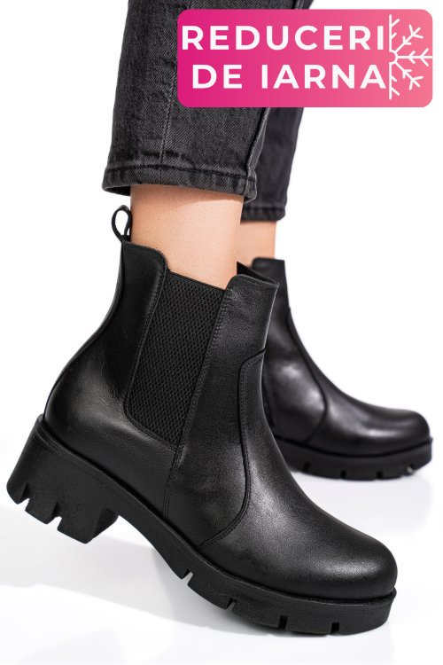 Ghete dama piele naturala negre 9s7759