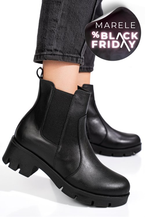 Ghete dama piele naturala negre 9s7759