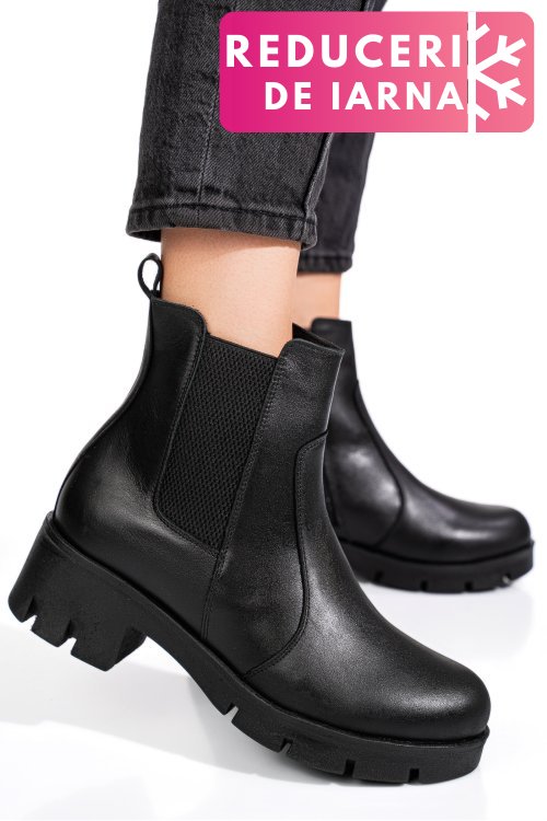 Ghete dama piele naturala negre 9s7759