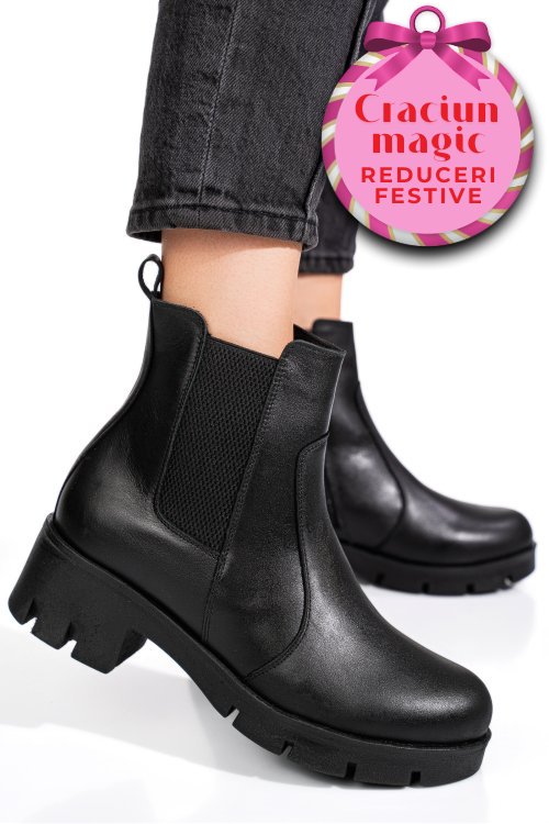 Ghete dama piele naturala negre 9s7759