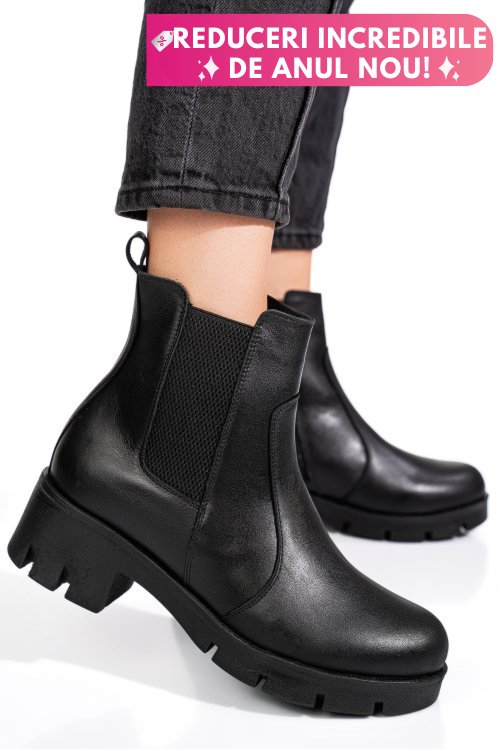 Ghete dama piele naturala negre 9s7759