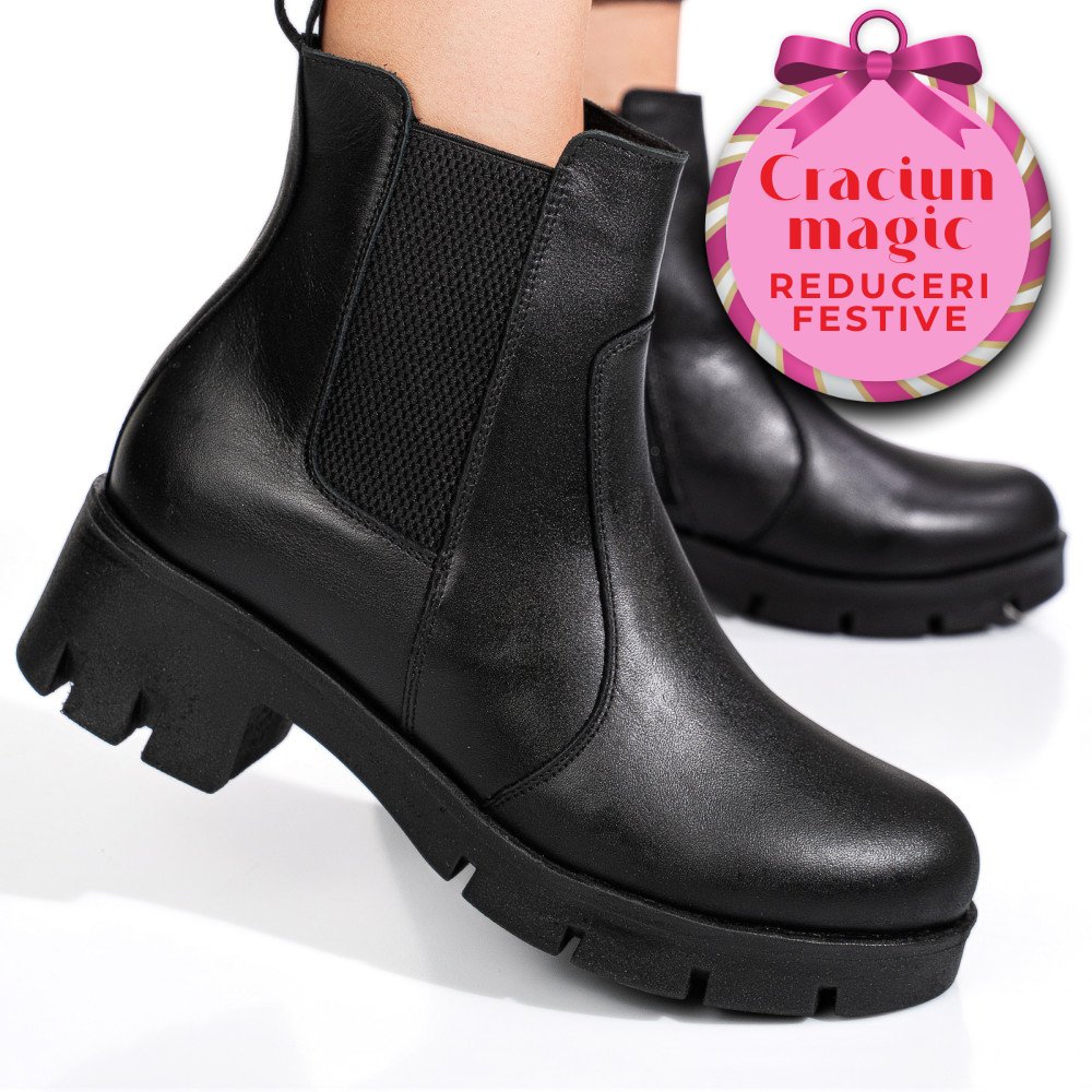 GHETE DAMA PIELE NATURALA NEGRE 9S7759